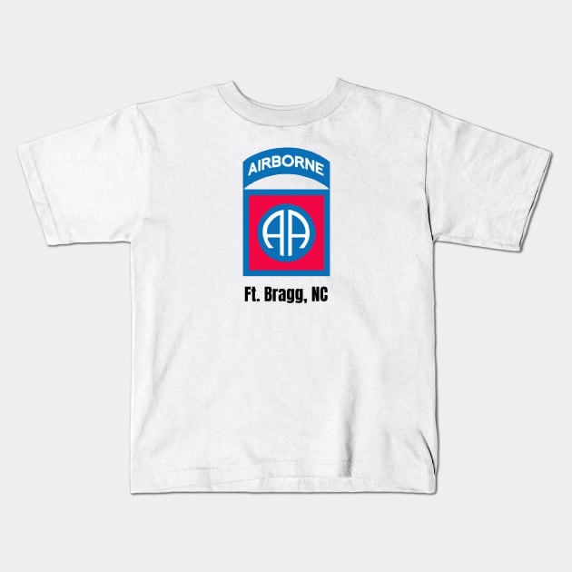 82nd Airborne Ft Bragg Kids T-Shirt by Trent Tides